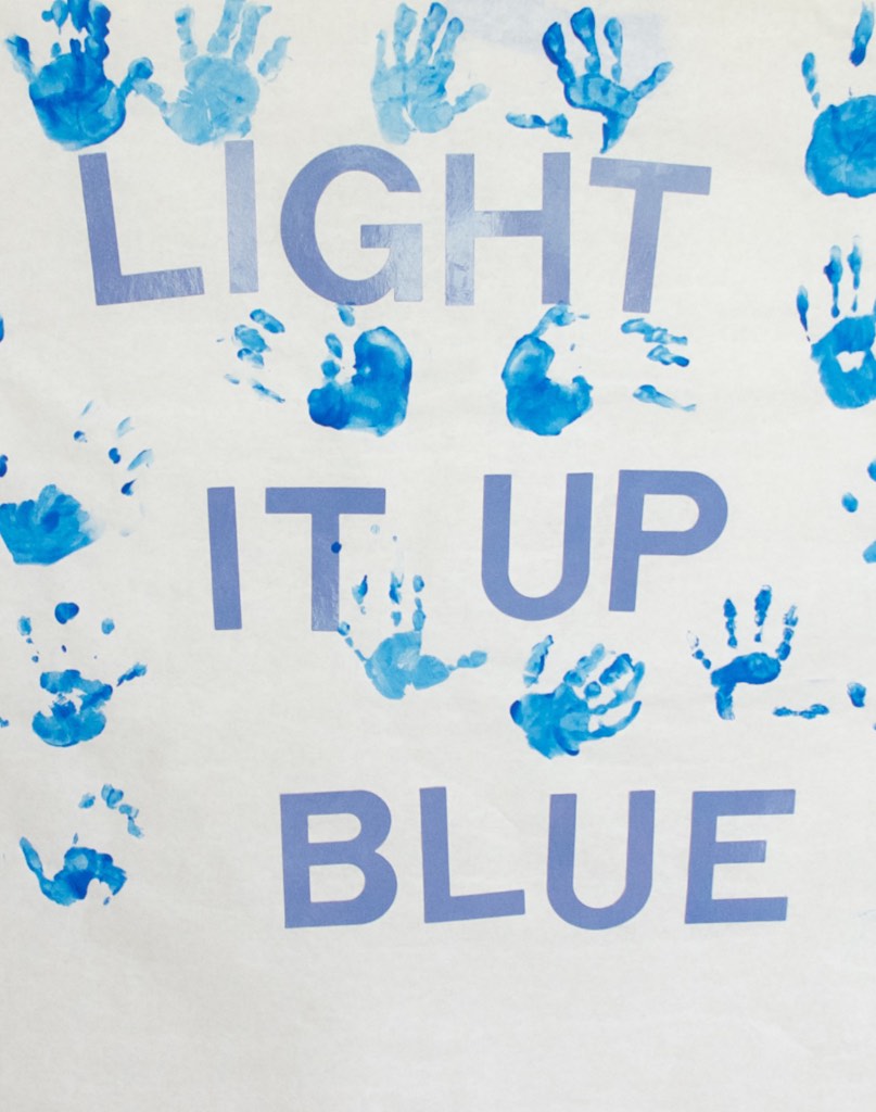 Light it Up Blue handprints