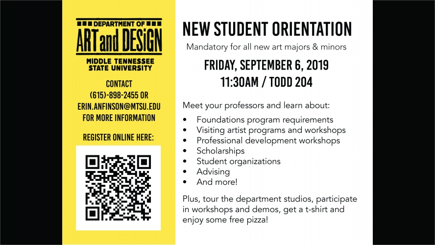 Art and Design New Student Orientation