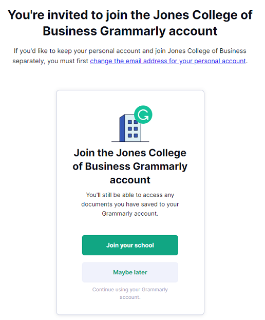 Grammarly Join your School