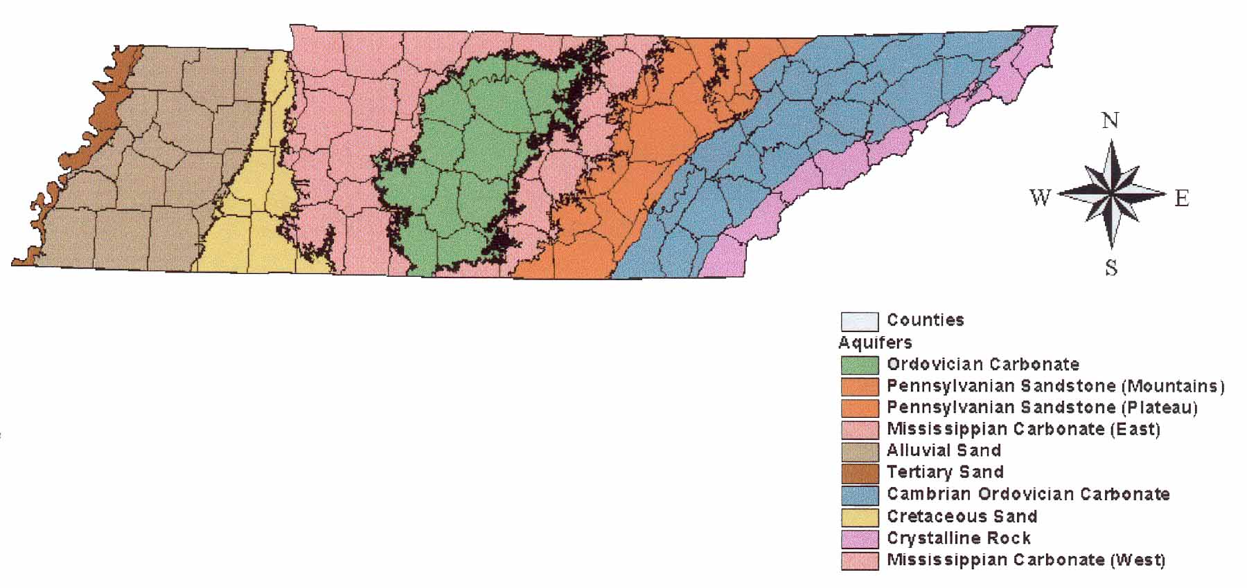 Tennessee Aquifer Map