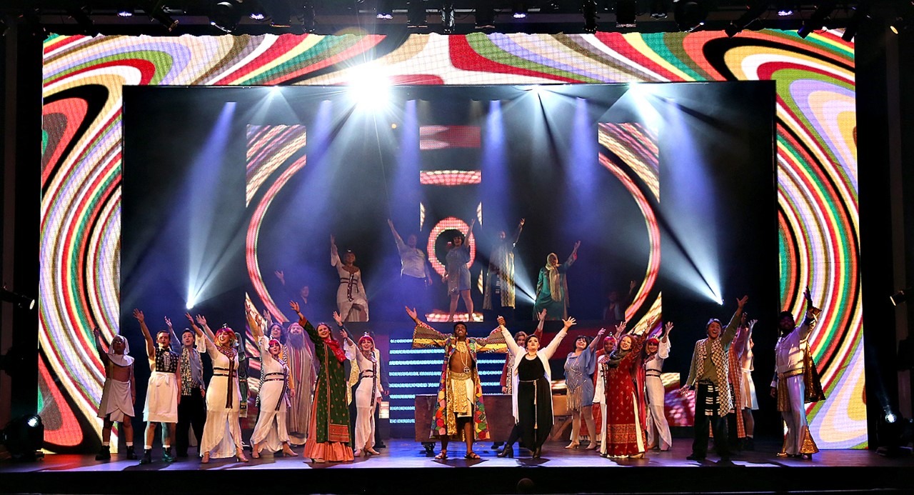 LED wall display by MTSU Media Arts during the performance of Joseph and the Technicolored Dreamcoat