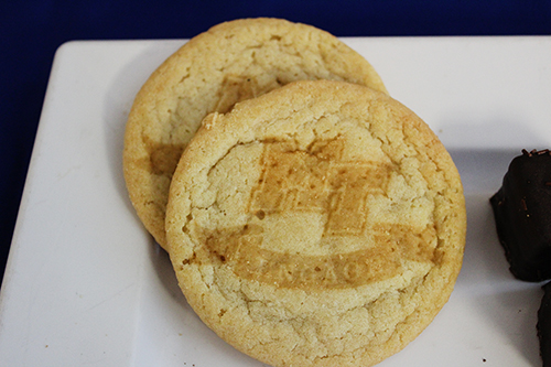 Cookies decorated using the laser etcher in the library's MakerSpace