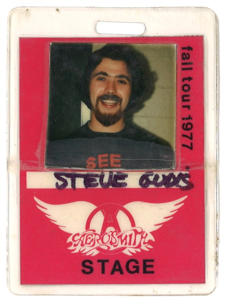 Laminate pass for Steve Gudis Aerosmith Tour 1977