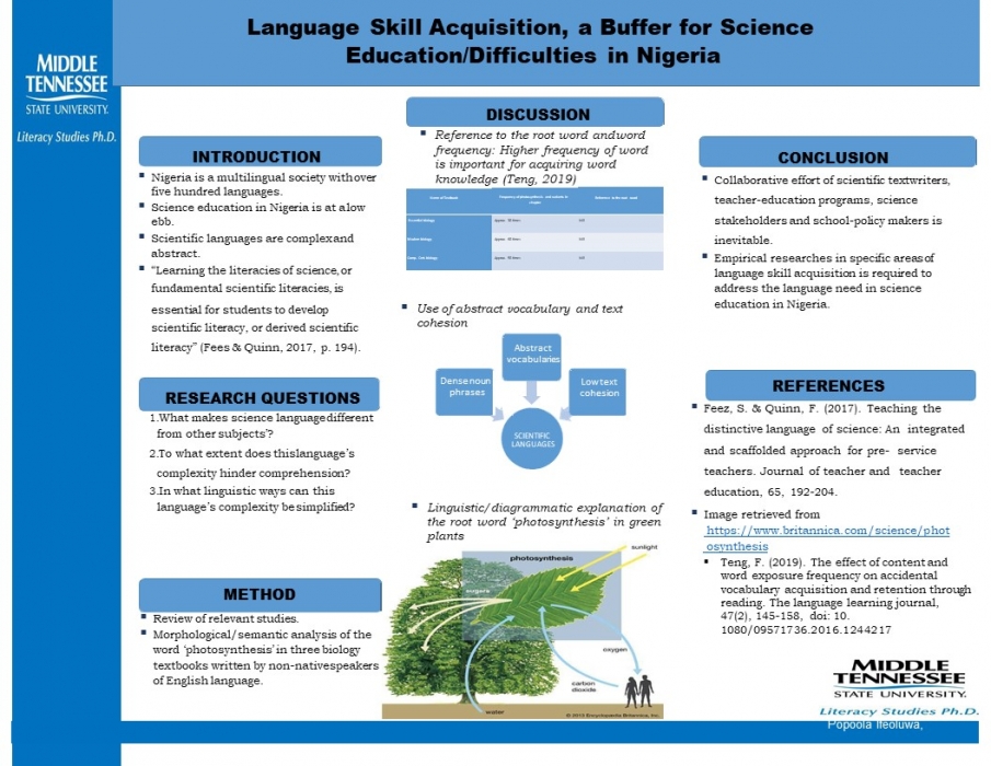 LANGUAGE SKILL ACQUISITION, A BUFFER FOR SCIENCE LEARNING/DIFFICULTIES IN NIGERIA