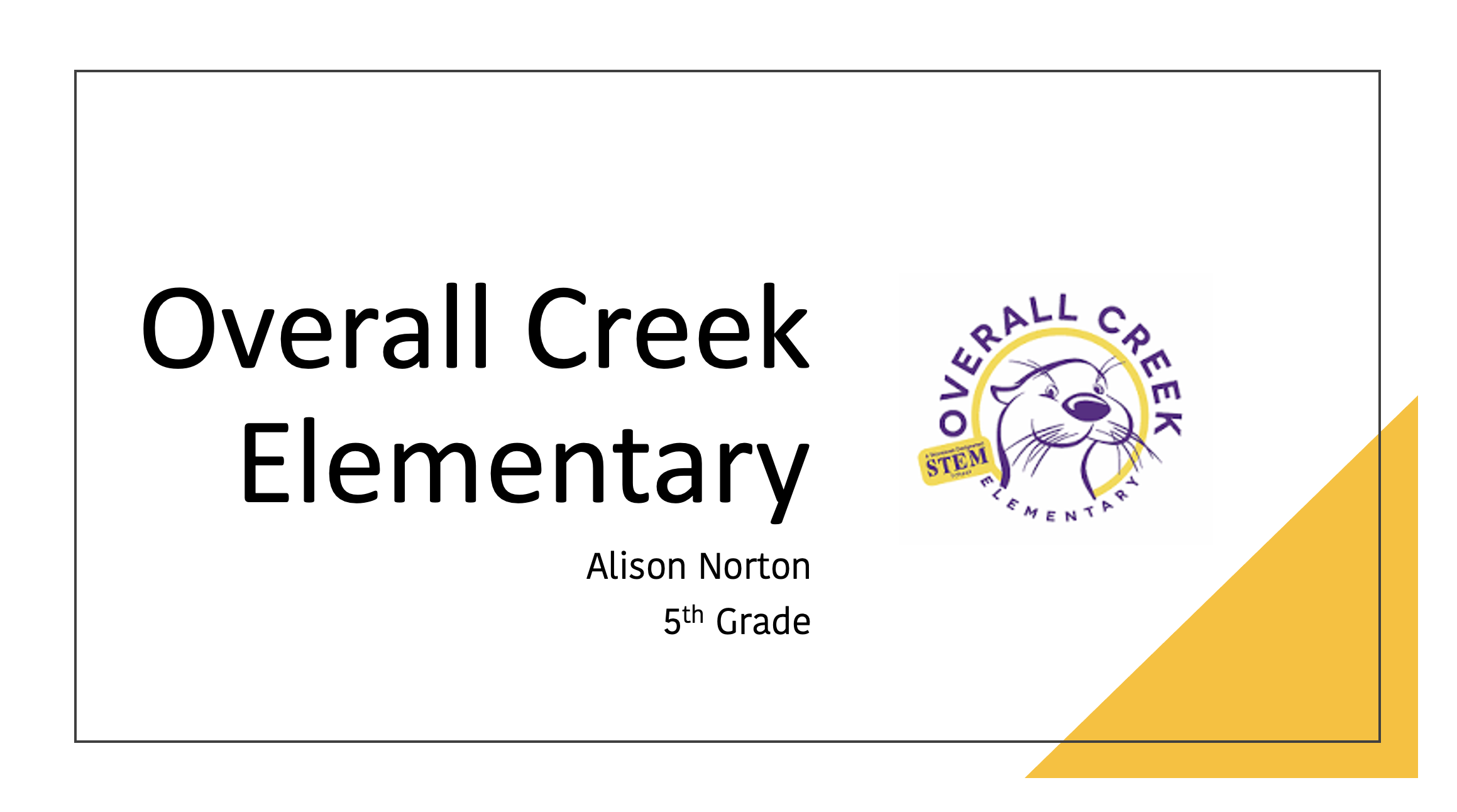 Overall Creek PPT