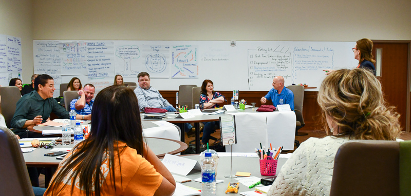 a group of adult learners participate in an applied leadership intensive as part of the Integratted Studies major